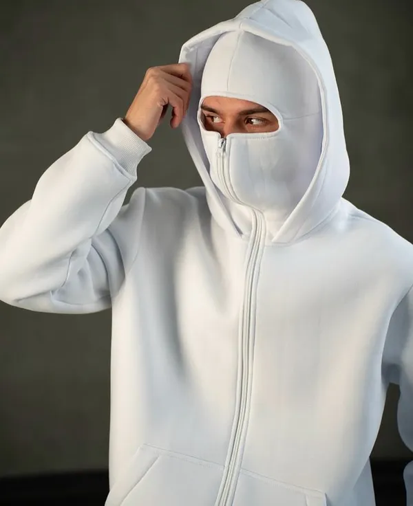 White_Cotton_Balaclava_Ninja_Hoodie_For_Men_&_Women