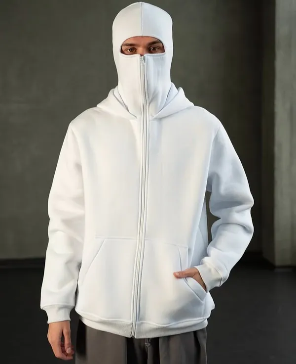 White_Cotton_Balaclava_Ninja_Hoodie_For_Men_&_Women