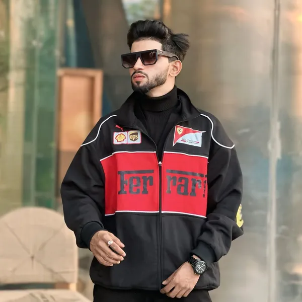 Unisex_Black_Ferrari_Racing-Inspired_Jackets_for_Men_and_Women_