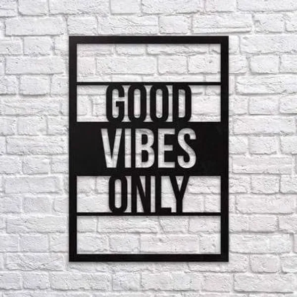 Matt_Black_Good_Vibes_Wall_Panel_Home_Office_Decor_Wall_Art_Wood_Wall_Sign_Art_Quote_Farme_Housewarming_Gift_Item_(Black)_(28X_28_Cm)