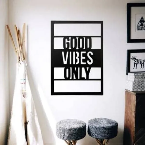 Matt_Black_Good_Vibes_Wall_Panel_Home_Office_Decor_Wall_Art_Wood_Wall_Sign_Art_Quote_Farme_Housewarming_Gift_Item_(Black)_(28X_28_Cm)
