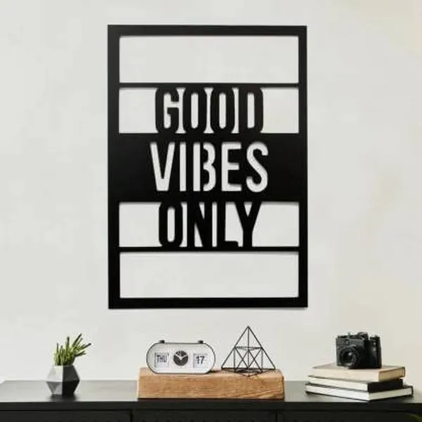 Matt_Black_Good_Vibes_Wall_Panel_Home_Office_Decor_Wall_Art_Wood_Wall_Sign_Art_Quote_Farme_Housewarming_Gift_Item_(Black)_(28X_28_Cm)