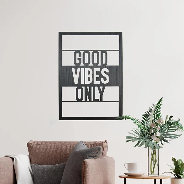 Matt_Black_Good_Vibes_Wall_Panel_Home_Office_Decor_Wall_Art_Wood_Wall_Sign_Art_Quote_Farme_Housewarming_Gift_Item_(Black)_(28X_28_Cm)