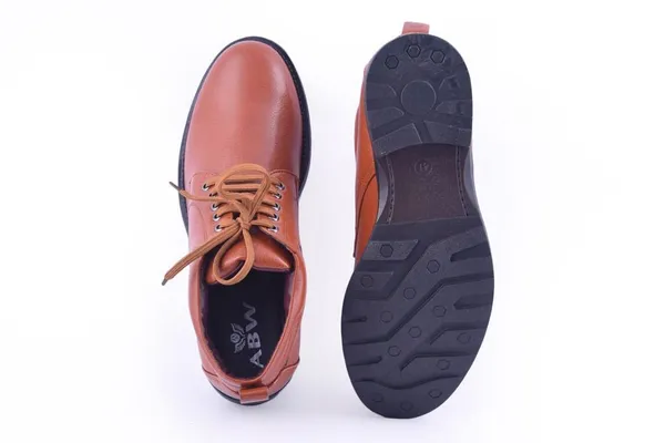 Tan_Faux_Leather_Boots_For_Men