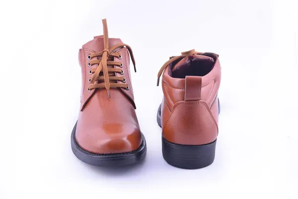 Tan_Faux_Leather_Boots_For_Men