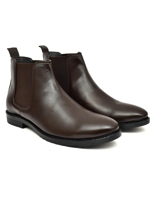 Brown_Faux_Leather_Chelsea_Boots_For_Men