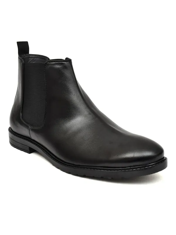 Black_Faux_Leather_Chelsea_Boots_For_Men
