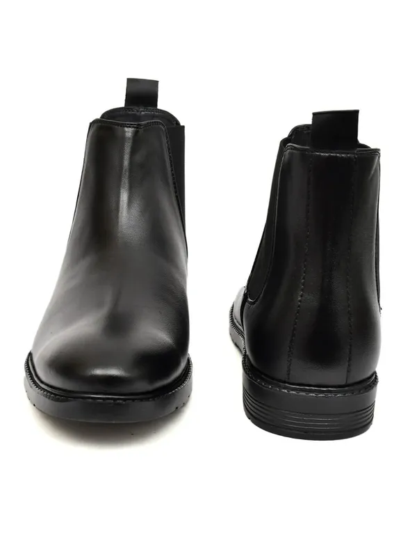 Black_Faux_Leather_Chelsea_Boots_For_Men