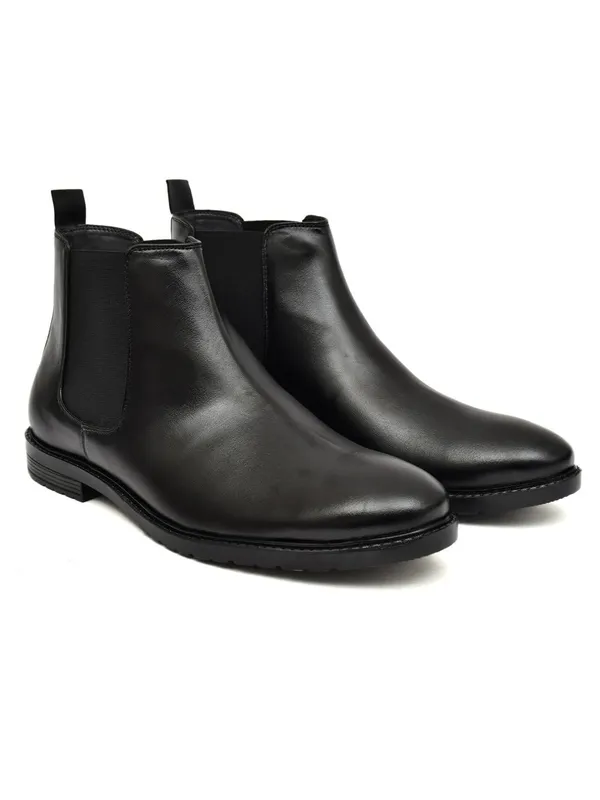 Black_Faux_Leather_Chelsea_Boots_For_Men