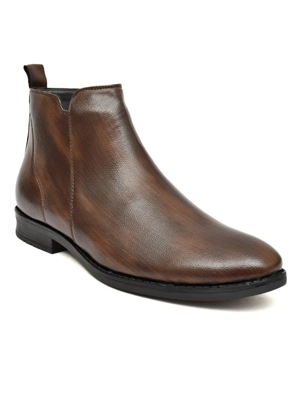 Brown_Faux_Leather_Chelsea_Boots_For_Men
