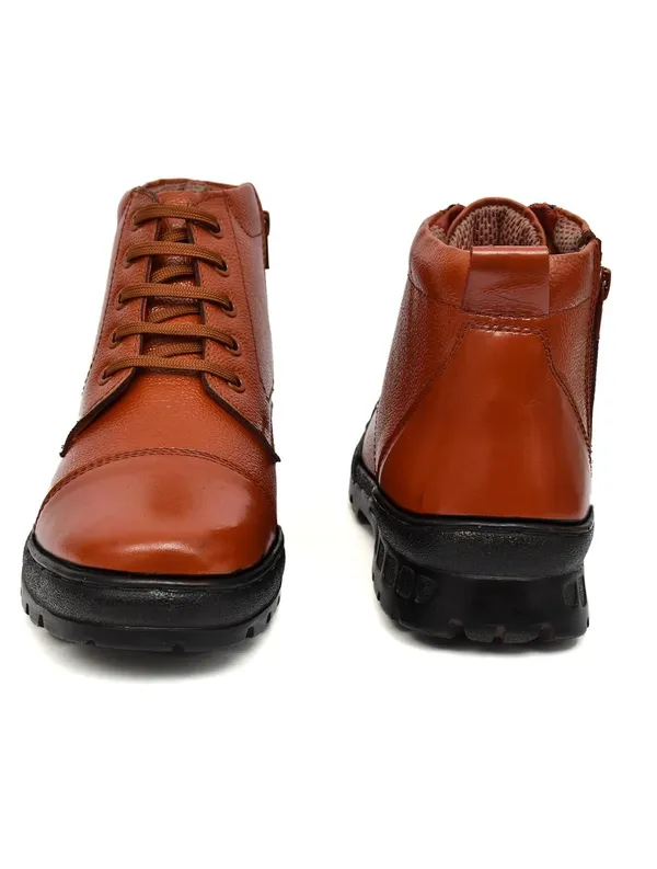 Tan_Faux_Leather_Ankle_Boots_For_Men
