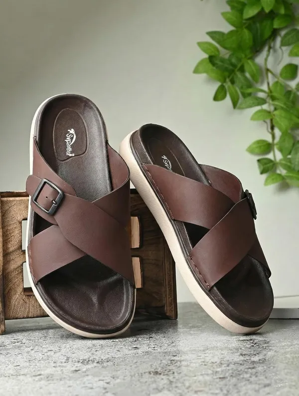 Brown_Synthetic_Sandals_For_Men