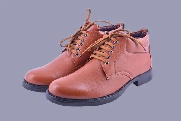 Tan_Faux_Leather_Boots_For_Men