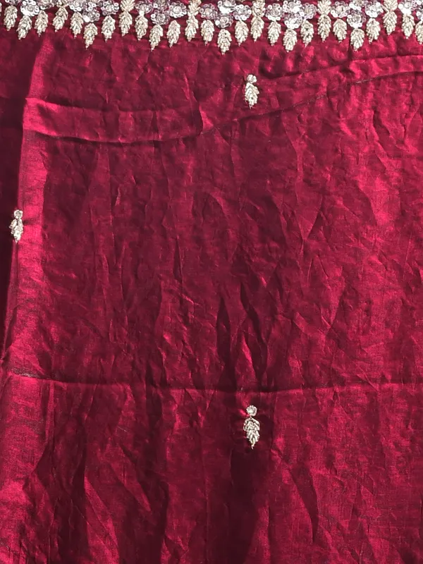 Maroon_Satin_Embroidered_Sarees_For_Women