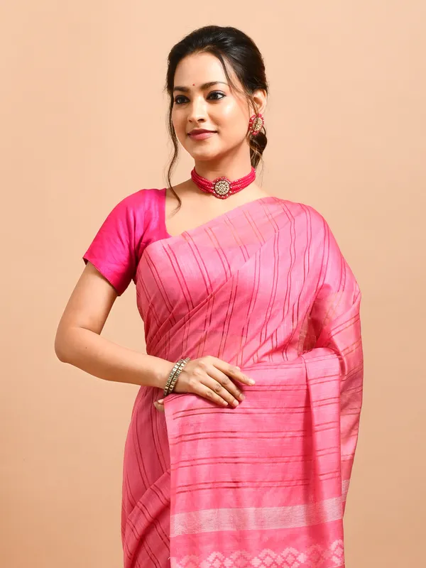 Pink_Silk_Blend_Embroidered_Sarees_For_Women