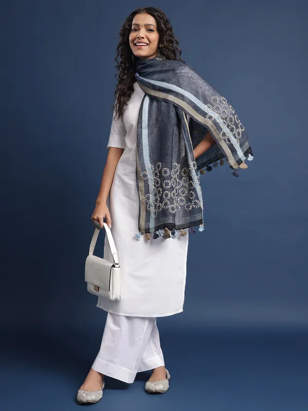 Blue_Pure_Cotton_Stoles_For_Women