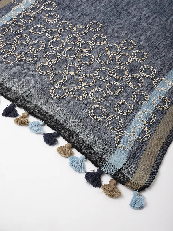 Blue_Pure_Cotton_Stoles_For_Women