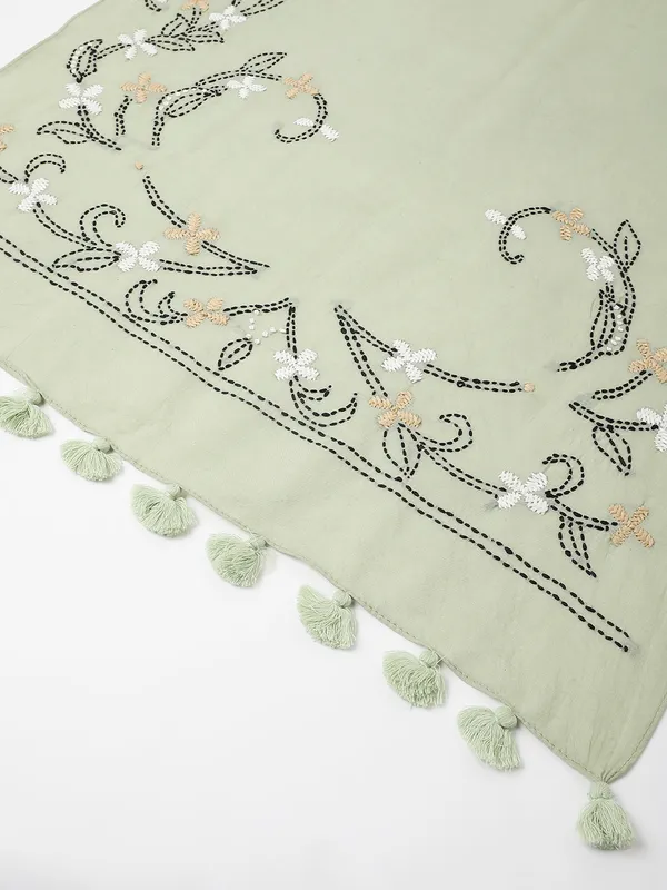 Green_Pure_Cotton_Stoles_For_Women