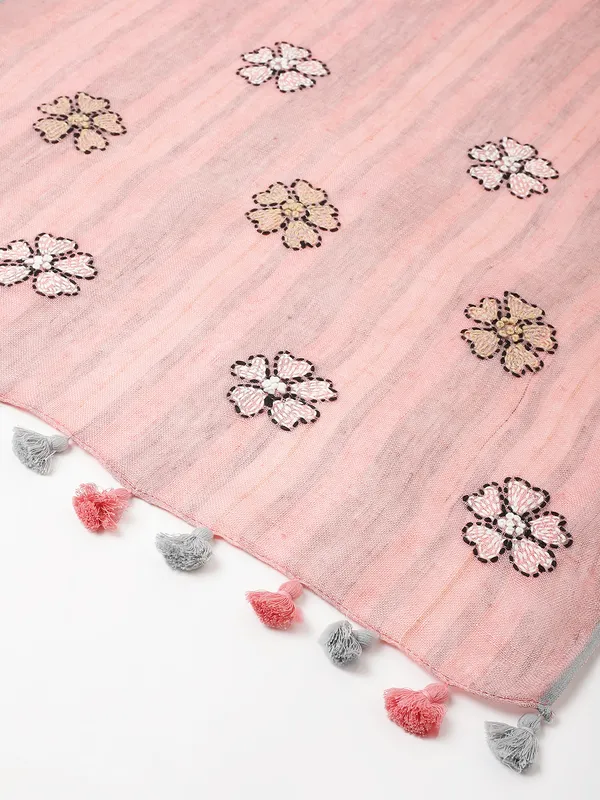 Peach_Premium_Linen_Stoles_For_Women