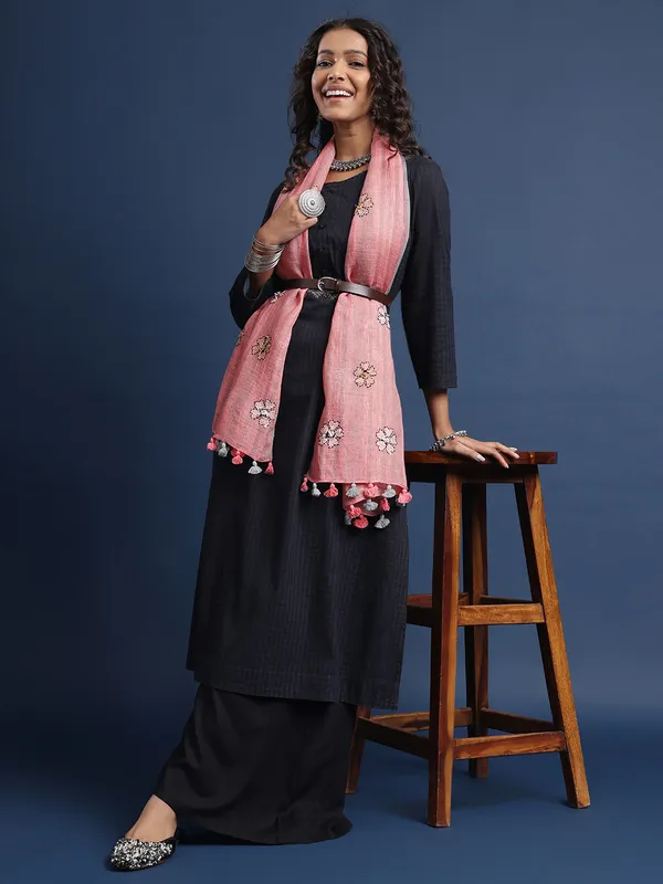 Peach_Premium_Linen_Stoles_For_Women