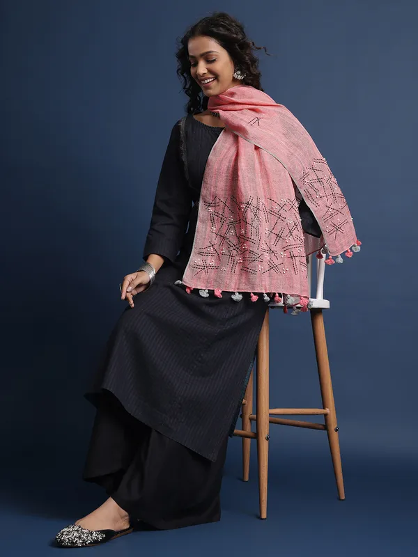 Peach_Chanderi_Stoles_For_Women