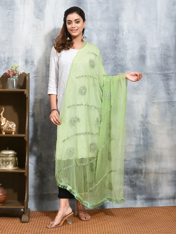 Green_colour_Chiffon_Dupatta_for_Women