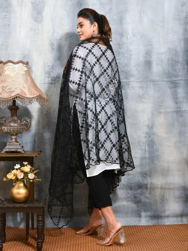 Black_colour_Net_Dupatta_for_Women