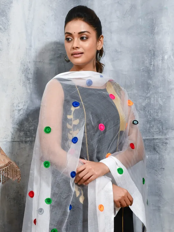 White_colour_Organza_Dupatta_for_Women