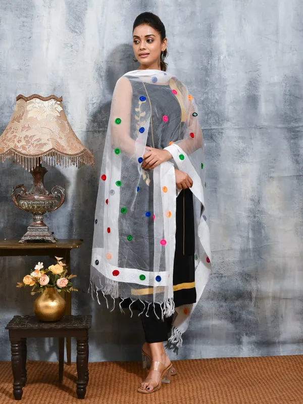 White_colour_Organza_Dupatta_for_Women