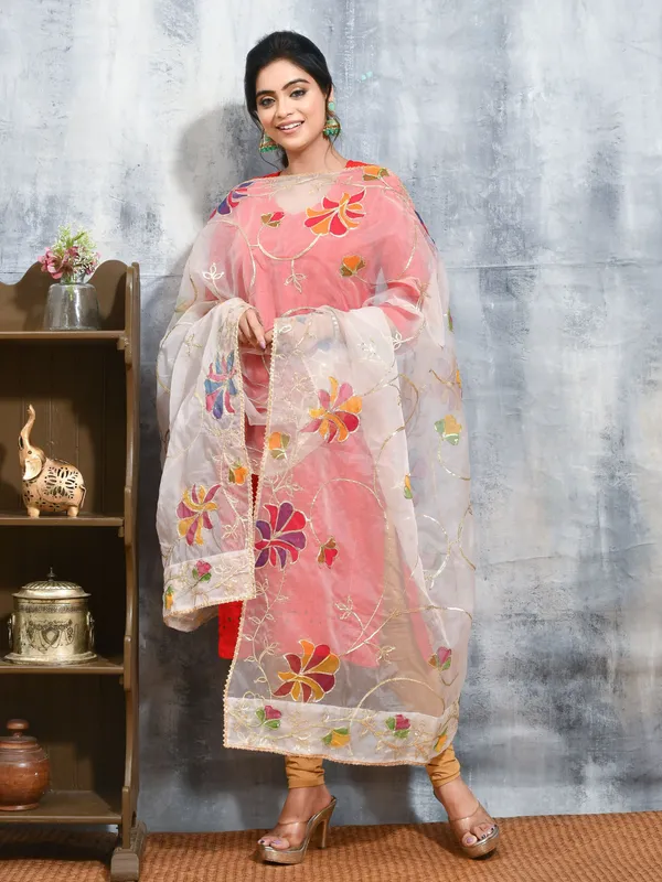 White_colour_Organza_Dupatta_for_Women