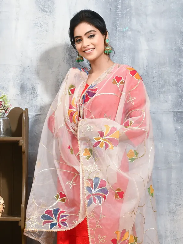 White_colour_Organza_Dupatta_for_Women