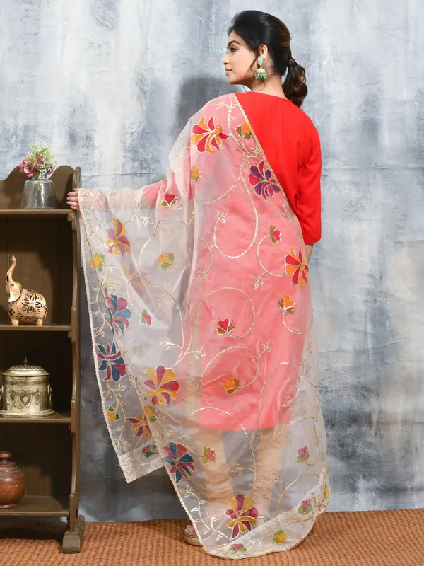White_colour_Organza_Dupatta_for_Women