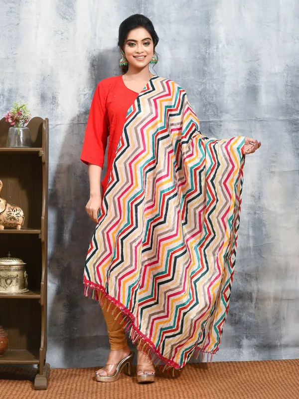 Off_White_colour_Silk_Blend_Dupatta_for_Women
