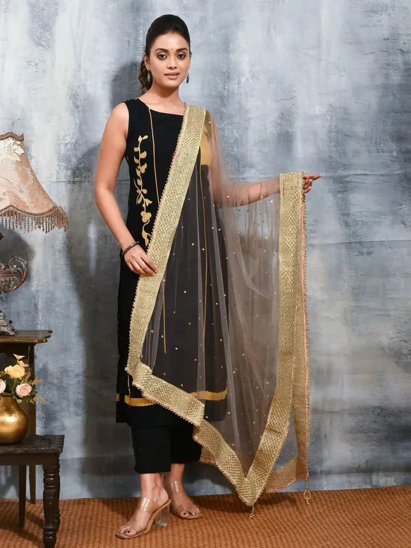 Beige_colour_Net_Dupatta_for_Women