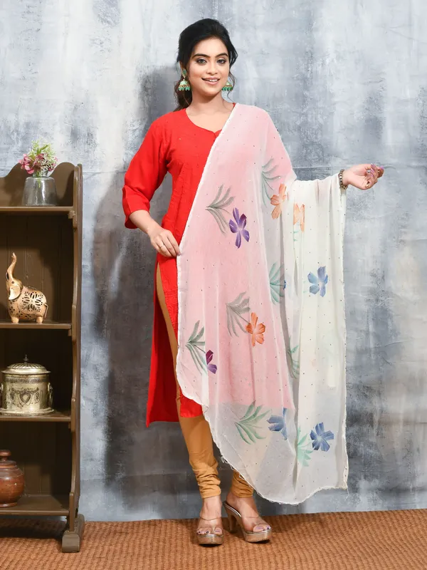 White_colour_Georgette_Dupatta_for_Women
