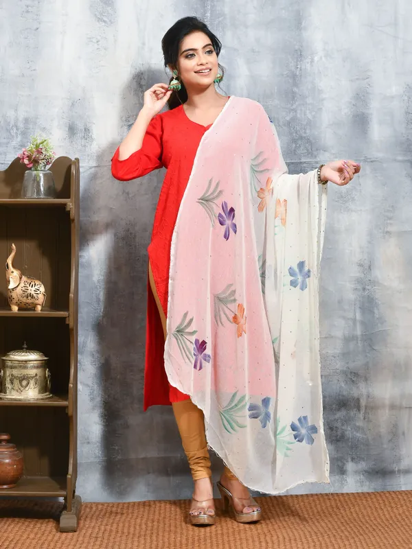 White_colour_Georgette_Dupatta_for_Women