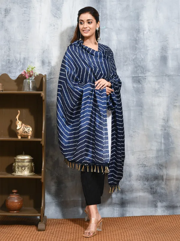 Blue_colour_Silk_Blend_Dupatta_for_Women
