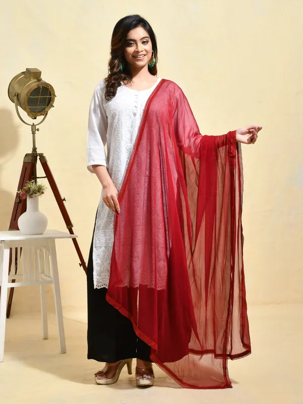 Maroon_colour_Chiffon_Dupatta_for_Women