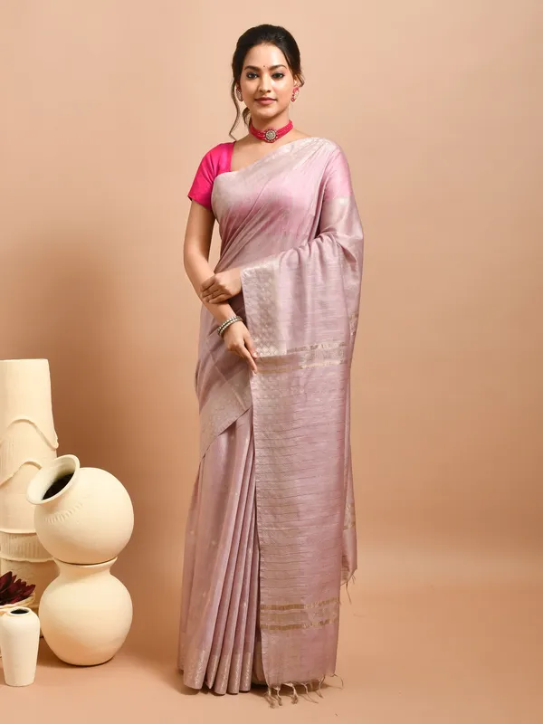 Peach_Silk_Blend_Embroidered_Sarees_For_Women