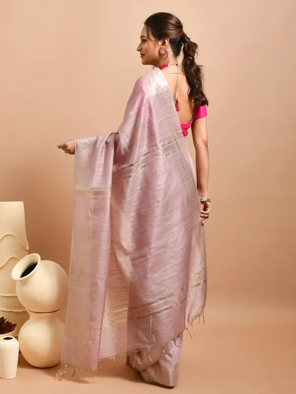Peach_Silk_Blend_Embroidered_Sarees_For_Women