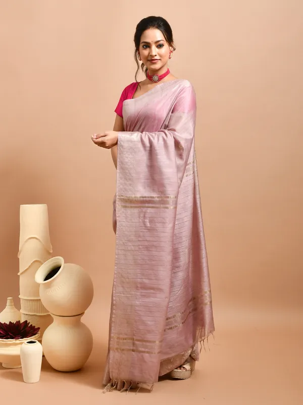 Peach_Silk_Blend_Embroidered_Sarees_For_Women