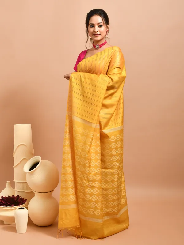 Yellow_Silk_Blend_Embroidered_Sarees_For_Women