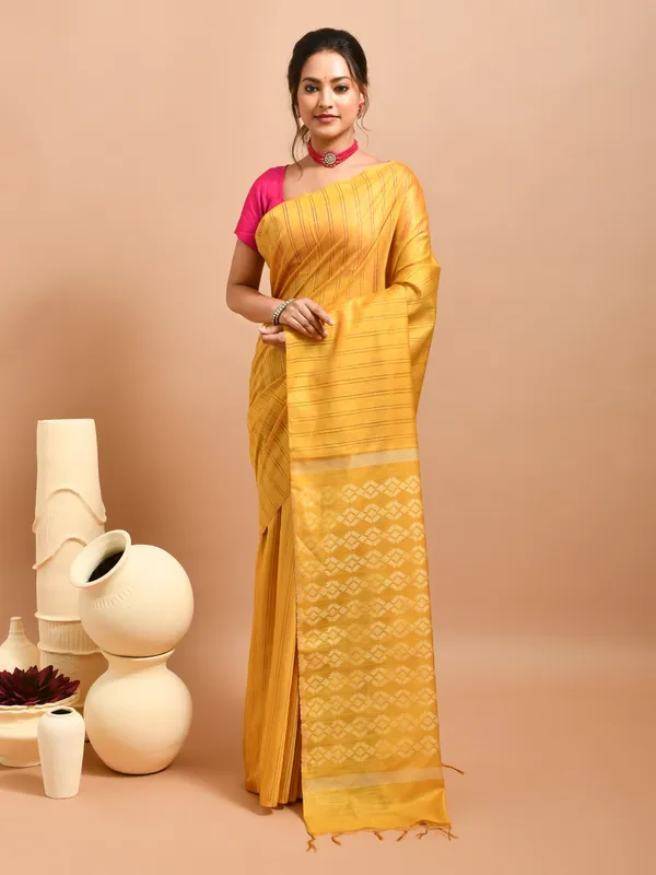 Yellow_Silk_Blend_Embroidered_Sarees_For_Women
