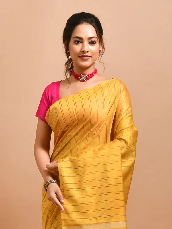Yellow_Silk_Blend_Embroidered_Sarees_For_Women