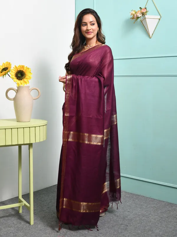 Purple_Silk_Blend_Embroidered_Sarees_For_Women