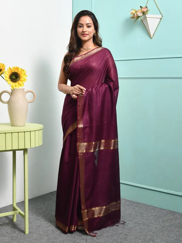 Purple_Silk_Blend_Embroidered_Sarees_For_Women