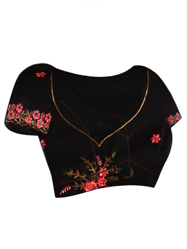 Black_Pure_Georgette_Embroidered_Sarees_For_Women