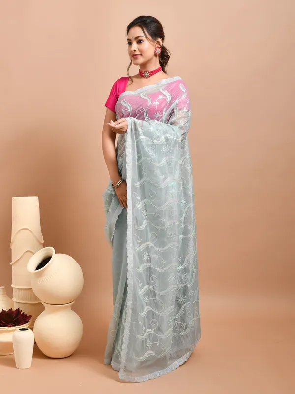 Blue_Poly_Chiffon_Embroidered_Sarees_For_Women