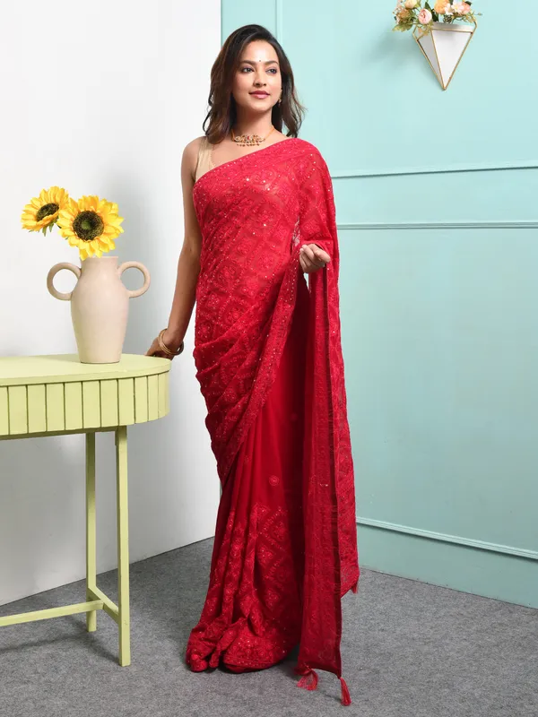Pink_Pure_Georgette_Embroidered_Sarees_For_Women
