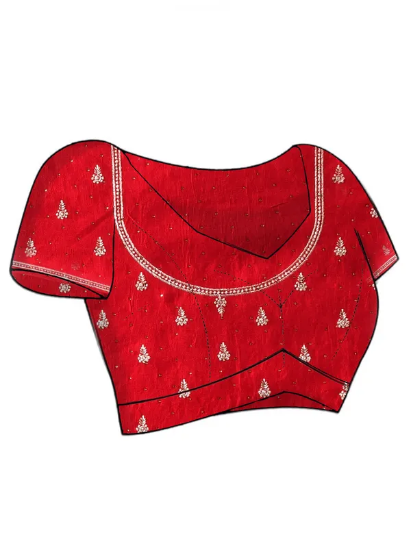 Red_Silk_Blend_Embroidered_Sarees_For_Women